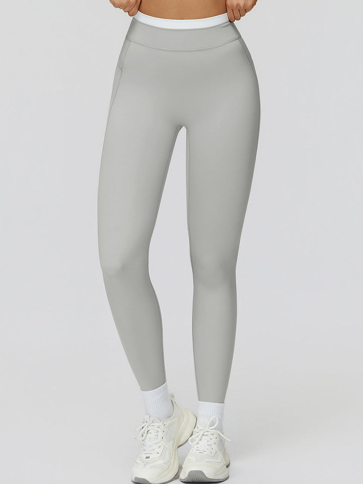 NakedFeel Contrast Ribbed Leggings-2