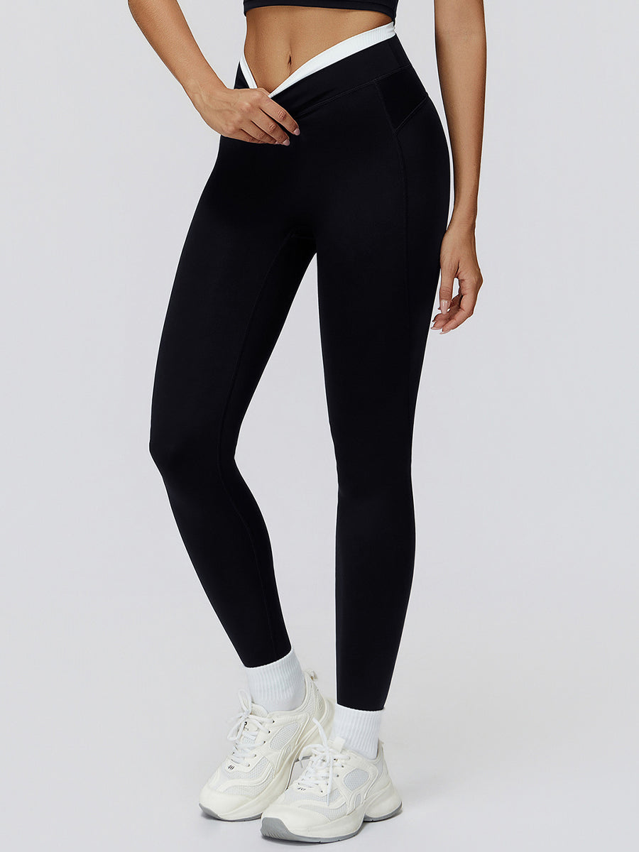 NakedFeel Contrast Ribbed Leggings-4