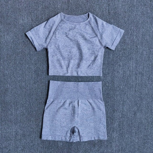 2/3/5PCS Seamless Women Yoga Set Workout Sportswear Gym Clothing Fitness Long Sleeve Crop Top High Waist Leggings Sports Suits-29