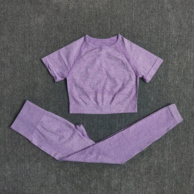 2/3/5PCS Seamless Women Yoga Set Workout Sportswear Gym Clothing Fitness Long Sleeve Crop Top High Waist Leggings Sports Suits-18