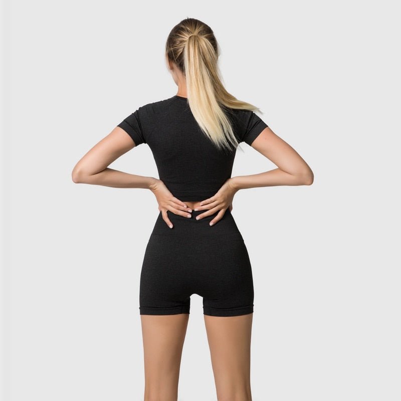 2/3/5PCS Seamless Women Yoga Set Workout Sportswear Gym Clothing Fitness Long Sleeve Crop Top High Waist Leggings Sports Suits-1