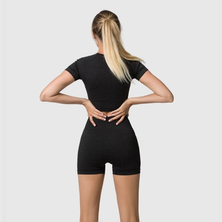 2/3/5PCS Seamless Women Yoga Set Workout Sportswear Gym Clothing Fitness Long Sleeve Crop Top High Waist Leggings Sports Suits-1