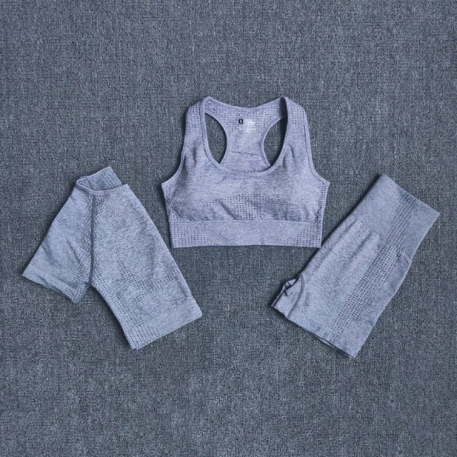 2/3/5PCS Seamless Women Yoga Set Workout Sportswear Gym Clothing Fitness Long Sleeve Crop Top High Waist Leggings Sports Suits-6
