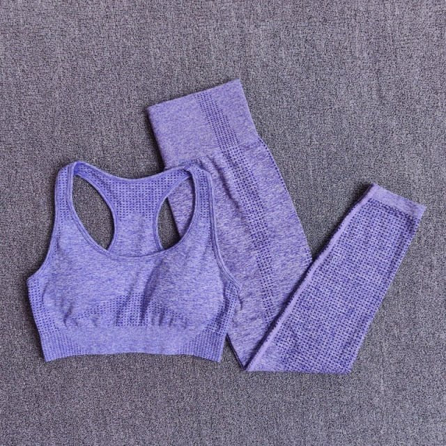 2/3/5PCS Seamless Women Yoga Set Workout Sportswear Gym Clothing Fitness Long Sleeve Crop Top High Waist Leggings Sports Suits-37