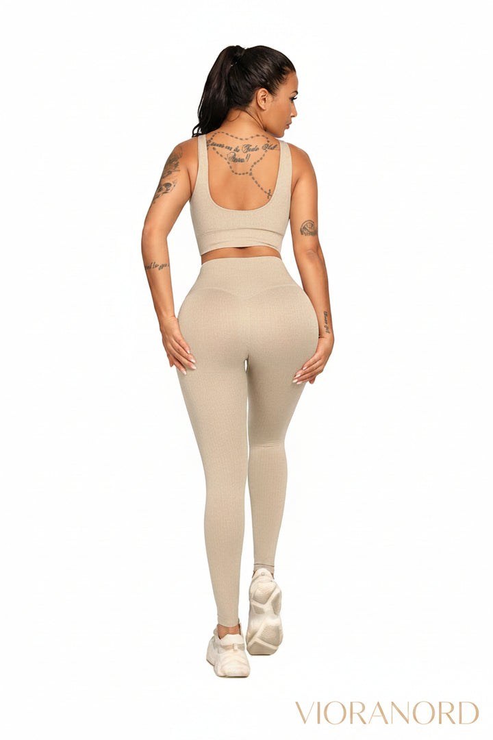 Ribbing Seamless Yoga Sets Fitness Sports Set Tank Crop Top Pants Tracksuit For Women Push Up Work Out Gym  Sportswear Outfits-2