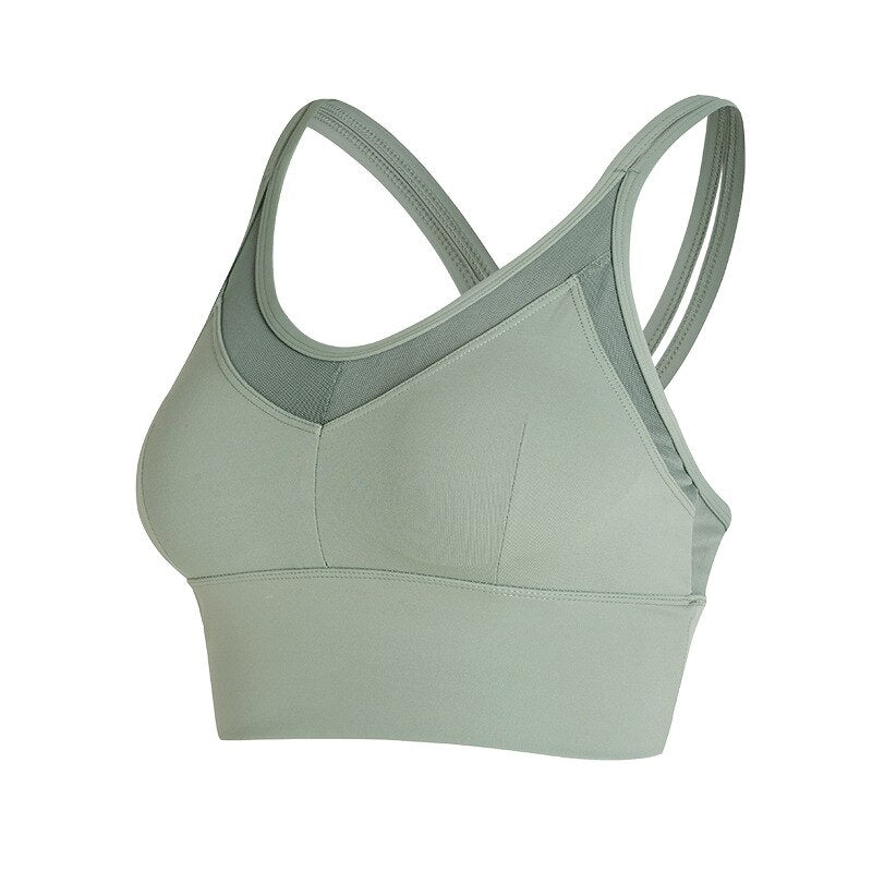 Solid Seamless Yoga Tank Build In Bra For Women Running Yoga Gym Crop Top Push Up Gym Sportswear Bra Top Beauty Back Clothing-0