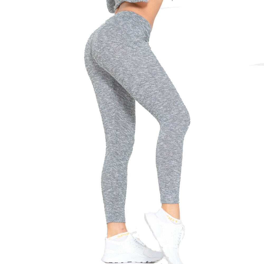 Gym Yoga Leggings Drawstring High Elastic Slim Pants Fitness Sportswear Seamless Running Workout Training Energy Tracksuit-2