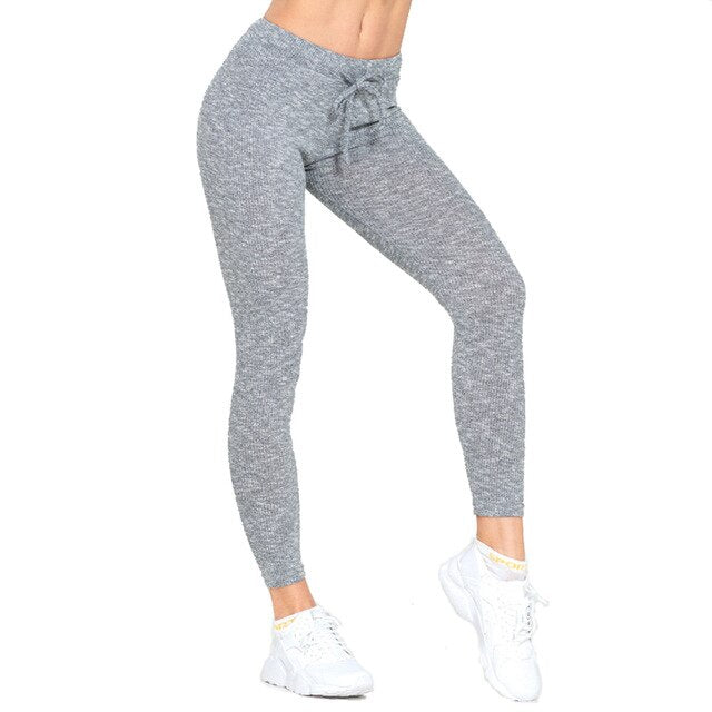 Gym Yoga Leggings Drawstring High Elastic Slim Pants Fitness Sportswear Seamless Running Workout Training Energy Tracksuit-3