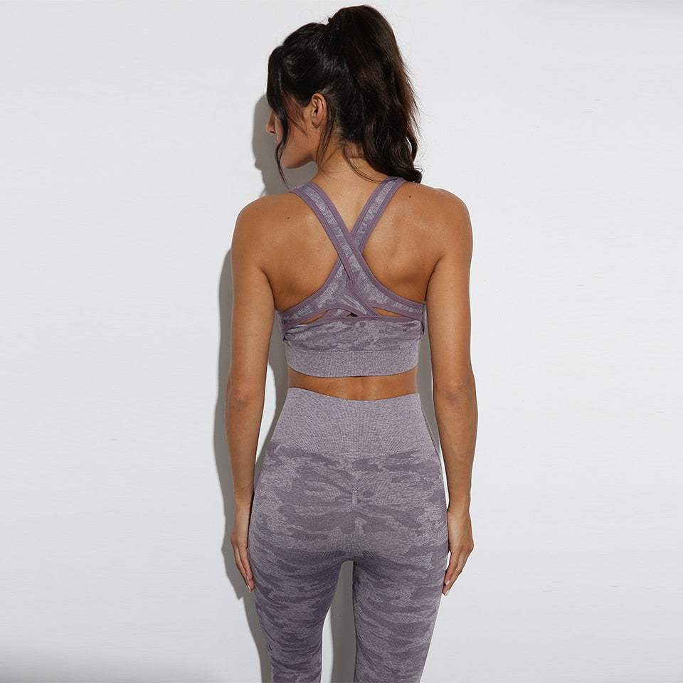 Seamless Yoga Set Fitness Sports Suits Gym Clothing Sport Bra High Waist Yoga Leggings Workout Pants Outfit Sportswear Tracksuit