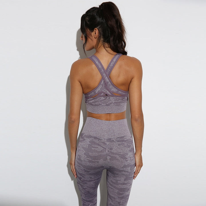 Seamless Yoga Set Fitness Sports Suits Gym Clothing Sport Bra High Waist Yoga Leggings Workout Pants Outfit Sportswear Tracksuit