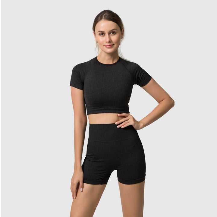 2/3/5PCS Seamless Women Yoga Set Workout Sportswear Gym Clothing Fitness Long Sleeve Crop Top High Waist Leggings Sports Suits-0