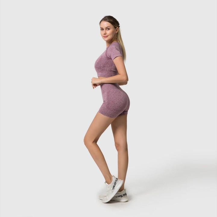 2/3/5PCS Seamless Women Yoga Set Workout Sportswear Gym Clothing Fitness Long Sleeve Crop Top High Waist Leggings Sports Suits-4