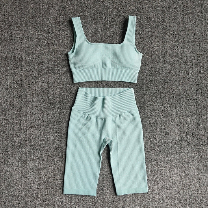 Seamless Women Yoga Set Sports Bra Sports Shorts Fitness Wear Outfit 2 Piece Gym Yoga Sets Workout Suits-1