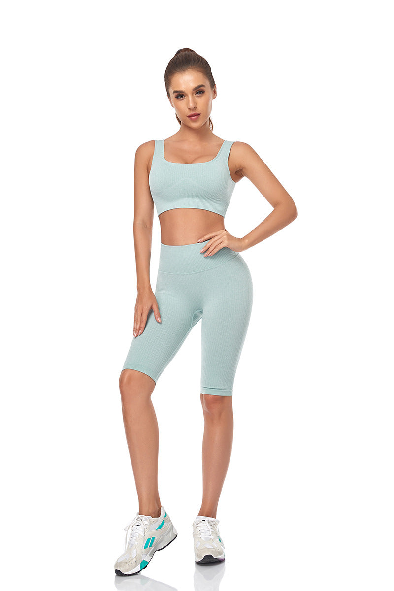Seamless Women Yoga Set Sports Bra Sports Shorts Fitness Wear Outfit 2 Piece Gym Yoga Sets Workout Suits-3