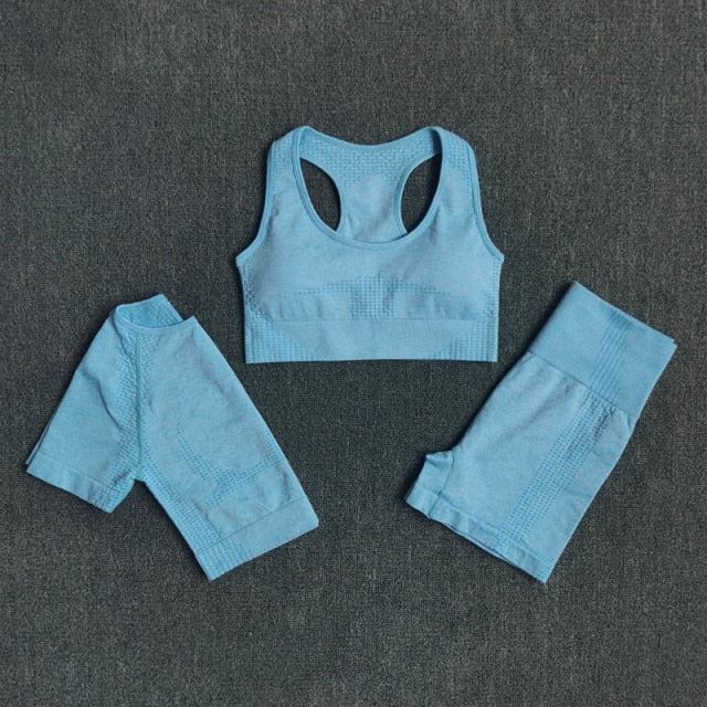 2/3/5PCS Seamless Women Yoga Set Workout Sportswear Gym Clothing Fitness Long Sleeve Crop Top High Waist Leggings Sports Suits-21